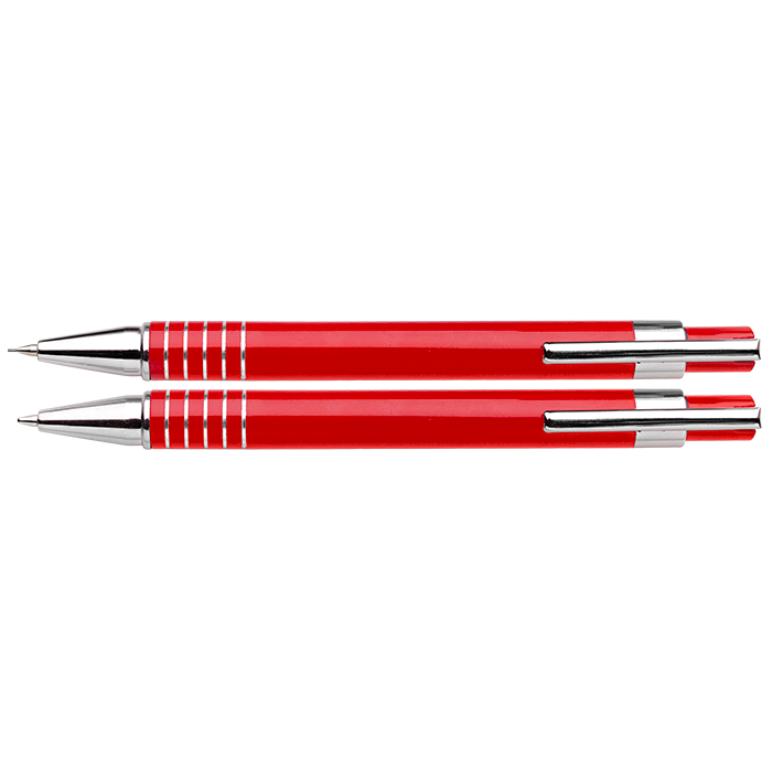 Lacquered Barrel Matching Ballpoint Pen and Clutch Pencil Set