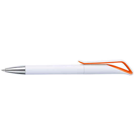 White Barrel Geometric Swan Shaped Ballpoint Pen